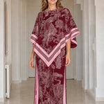 Women's 2-Piece Graphic Print Poncho Top and Wide Leg Pants Set