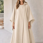 Women's Hooded Maxi Cape Coat Longline Asymmetric Wrap Cloak