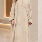 Collared Sequin Embellished Modest Abaya Maxi Dress