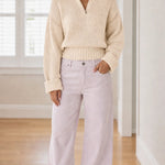Women's Half-Zip Ribbed Knit Pullover Sweater