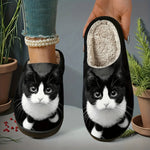 Women's 3D Cat Plush Slip-On Slippers