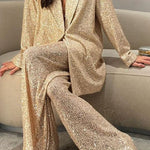 Sequined Wide-leg Pants