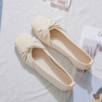 Women's Twist Detail Square Toe Flats