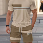 KZZ Men's short-sleeved shorts suit