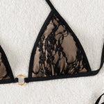 Sexy Backless Strappy Lace Triangle Bikini