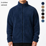 KZZ  Men's fleece stand-up collar full zip-up long-sleeved jacket
