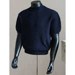 Turtleneck Short-sleeved Striped Sweater