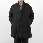 Loose Diagonal Placket Cotton-linen Jacket