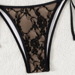Sexy Backless Strappy Lace Triangle Bikini