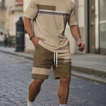 KZZ Men's short-sleeved shorts suit