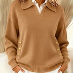 Erminia | Maglione con Collo Polo e Bottoni