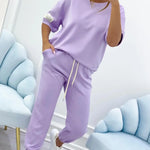 Women’s Cotton Linen Relaxed Top and Ankle Trousers Set
