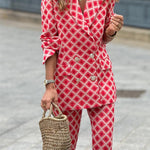 Fashion Casual Printed Suit Two-Piece Set