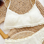 Women's Sexy Beige Pleated Bikini
