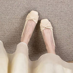 Women's Twist Detail Square Toe Flats