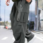 KZZ Loose Lightweight style Sports Pants Men Trousers Large pocket cargo casual trousers