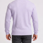 KZZ Men's Minimalist Waffle-Knit Long-Sleeve T-Shirt
