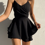 Stylish Solid-Color Zippered Jumpsuit with Spaghetti Straps