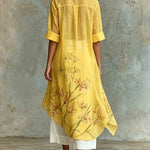 Casual Floral Short-Sleeve Midi Dress & Slip Dress Two-Piece Set