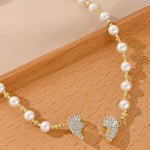 Women's Magnetic Heart Pearl Style Necklace