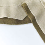 Women's Color-blocked Patchwork Faux Two-piece Pointed Hem Thin Sweater