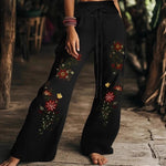 Women's floral print casual trousers