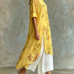 Casual Floral Short-Sleeve Midi Dress & Slip Dress Two-Piece Set
