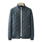KZZ Men's Plain Quilted Zip Up Pocket Winter Coat
