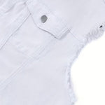 KZZ Men's White Denim Jacket