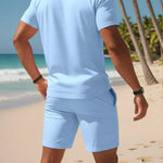 KZZ Casual sportswear versatile slim fit short-sleeved fashion suit for men