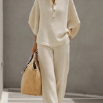 Women's Waffle Top & Trouser Set
