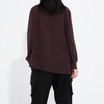 High-neck Side-zip Irregular Loose Top