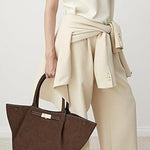 Versatile vintage faux suede tote bag