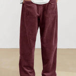 KZZ Unisex Loose Solid Patched Drawstring Waist Pants