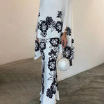 HIGH COLLAR FLORAL ELEGANT SLIM SET