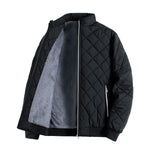 KZZ Men's Plain Quilted Zip Up Pocket Winter Coat