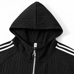 KZZ Men's cable knit half-zip loose hoodie