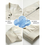 KZZ Men's solid color stand-up collar bomber jacket