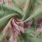 Green Floral Chiffon Halter Maxi Dress