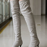 Women's suede solid color high boots