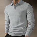 Men's Textured Long Sleeve Polo
