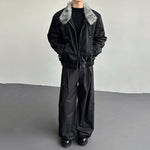 Python-textured Cotton Leather Jacket