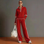 Women's Half-Zip Wide-Leg Tracksuit Set