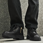Men’s Retro High-Top Lace-Up Zip Boots