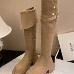 Over the knee boots brown long boots knight boots
