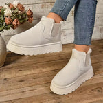 Women's Fuzzy Collar Slip-On Ankle Boots
