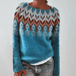 Casual Feather Printing Crew-neck Sweater