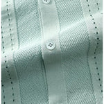 KZZ Men's solid color lapel hollowed-out breathable short-sleeved top