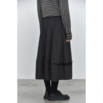 Color-blocked Wool Casual Tulip Skirt
