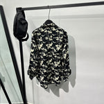 Printed Rhinestone Drape Loose Shirt